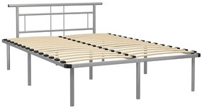 Szare metalowe łóżko industrialne 160x200 cm - Nikel
