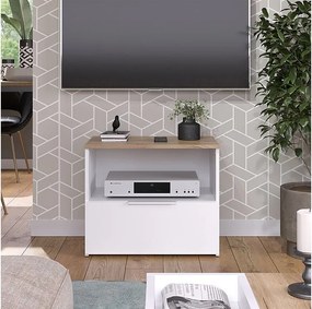 Lowboard biały/sonoma 60x40x50 wido