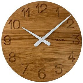 Vlaha VCT1131 zegar dębowy, śr. 45 cm, srebrny