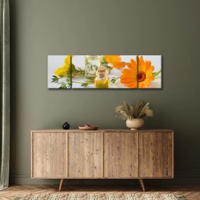Obraz pomarańczowych kwiatów (170x50 cm)