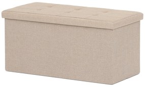 Taboret z miejscem do przechowywania, kremowy, 76x 37 x 37 cm