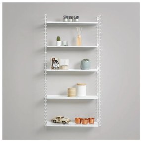 Półka 3-poziomowa z białymi elementami Metaltex Libro, dł. 70 cm