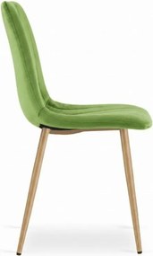 Jasnozielone aksamitowe krzesło LAVA