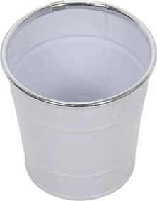 Osłonka na doniczkę typu wiaderko, cynowa, biała, Ø 10 cm