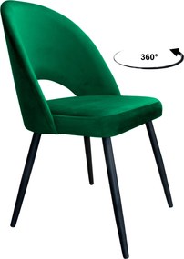 Krzesło Polo tkanina Welur noga metalowa krzesło tapicerowane do jadalni : Kolor nogi - Czarna stożek, Kolor tkaniny - VELVET - MG25, Typ siedziska - Siedzisko obrotowe 360°