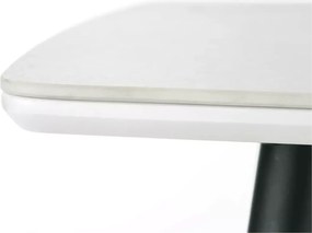 Stół Siena 120x70 cm – Nowoczesny Stół z Białym Blatem Marmurowym z MDF lakierowanego i Stylowymi Czarnymi Nogami do Jadalni
