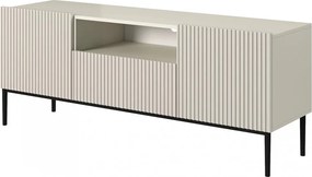 Szafka RTV Nicole 150 cm z szufladą i wnęką - kaszmir / czarne nóżki