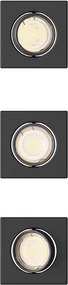 Philips - Zestaw 3x wpuszczanych opraw sufitowych PERIDOT 1xGU10/7W/230V czarne
