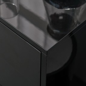 HOMCOM Kredens Komoda Kredens, 2 Szuflady, 2 Szafki, 105 cm x 40 cm x 76 cm, Czarny