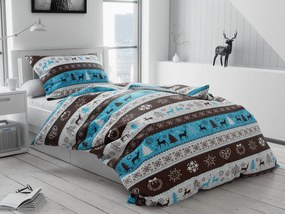 PrzytulneMieszkanie.pl PrzytulneMieszkanie.pl Pościel bawełniana ZIMOWY RENIFER brązowy Rozmiar pościeli: 70 x 90 cm | 140 x 200 cm