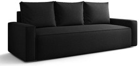 Czarna sofa z funkcją spania i pojemnikiem C5-R50