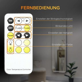 HOMCOM Lusterko z Oświetleniem LED 2 w 1 Wolnostojące Ścienny Regulowane Srebrny 40x37x1565cm | Aosom PL