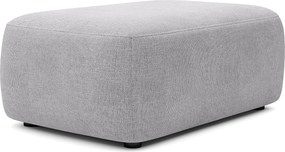 Pufa z teksturowanej tkaniny w kolorze jasnoszarym DAVISO