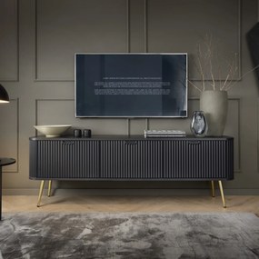 Szafka RTV stojąca ZENZERO 168 cm do Salonu pod Telewizor - Czarny