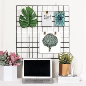 Czarna metalowa kratka-organizer Reminder, 60x60 cm