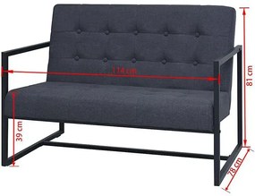 Zgrabna 2-osobowa sofa Mefir - ciemnoszara