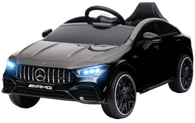 AIYAPLAY Dziecięcy pojazd elektryczny, zdalnie sterowany, z kółkami treningowymi, LED, klaksonem, dla dzieci 3-6 lat, Czarny