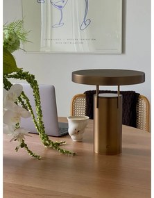 Lampa stołowa LED ze ściemniaczem w kolorze brązu z metalowym kloszem (wysokość 28 cm) BringMe – Hübsch