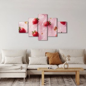Obraz - Truskawki w bąbelkach (125x70 cm)
