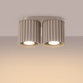 Plafon dwupunktowy AURA 2 taupe GU10 ryflowany SOLLUX  LIGHTING