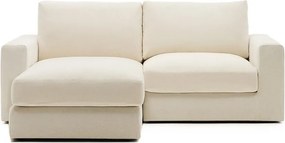 Beżowy narożnik z tkaniny szenilowej (lewostronny/z szezlongiem) Alea – Kave Home