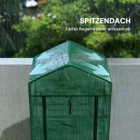 Outsunny Mini-szklarnia na kwiaty lub warzywa, stal, tworzywo sztuczne, 69 dł. x 49 szer. x 193 wys. cm, Zielona