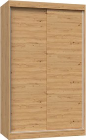 Szafa przesuwna z półkami i drążkiem dąb artisan 120 cm S7-D32