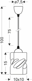 Czarna lampa industrialna z kloszem szklanym dymionym - Z023 Mirus 4X