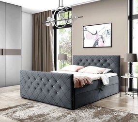 Ciemnoszare tapicerowane łóżko 5 rozmiarów N2-M16