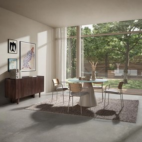 Okrągły stół ze szklanym blatem ø 120 cm Vida – MOME