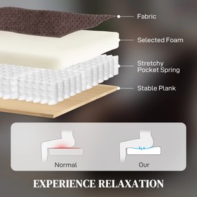 HOMCOM Fotel masujący, 8 punktów wibracyjnych, 5 trybów, ogrzewanie lędźwiowe, regulowany, obrotowy, tapicerowany fotel, brązowy