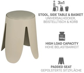 Beżowy plastikowy stołek sztaplowany Comiso – Wenko