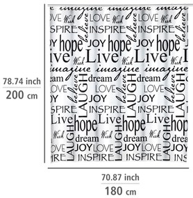 Zasłona prysznicowa Live, 180 x 200 cm, WENKO