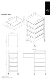 Plastikowy regał na kółkach w czarno-srebrnym kolorze 33x79 cm – Premier Housewares