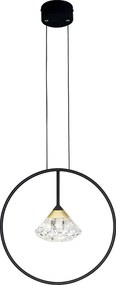 Wisząca lampa ring z akrylowym kryształkiem Tiffany No.1