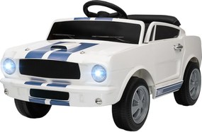 AIYAPLAY Elektryczne auto dla dzieci 12V z pilotem 2,4 GHz, 2 silniki, klakson, LED, muzyka, Biały