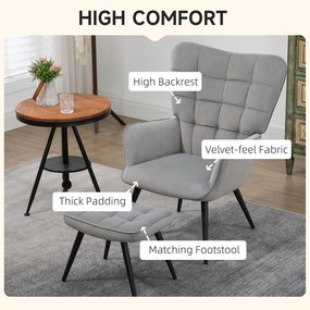 HOMCOM Fotel relaksacyjny z podnóżkiem