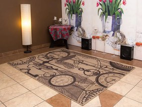 Dywan nowoczesny Zegary Brązowy 120 cm x 170 cm