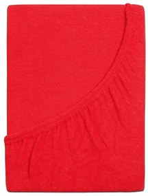 4Home prześcieradło frotte Ideal czerwony, 90 x 200 cm, 90 x 200 cm
