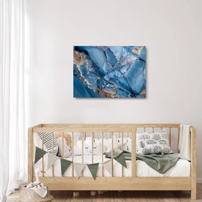 Obraz na szkle - Niebieski zróżnicowany marmur (70x50 cm)