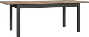 Loftowy stół jadalniany, rozkładany 160-207 cm Jokkaz 029, dąb Flagstaff/czarny
