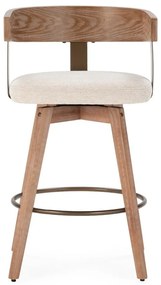 Kremowe/w naturalnym kolorze tapicerowane hokery zestaw z podłokietnikami 2 szt. Ilia – MOME