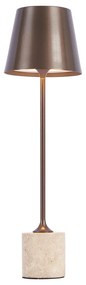 Nowoczesna lampa stołowa ciemny brąz 37 cm z LED ściemnialna IP54 ładowalna - Topi Nowoczesny Oswietlenie wewnetrzne