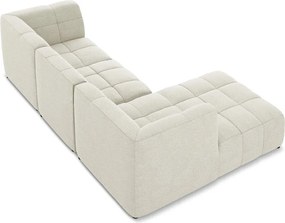 Beżowy narożnik z materiału bouclé (lewostronny/z szezlongiem) Aloha – Makamii