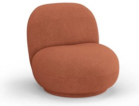 Ceglasty fotel z materiału bouclé Chuck – Micadoni Home