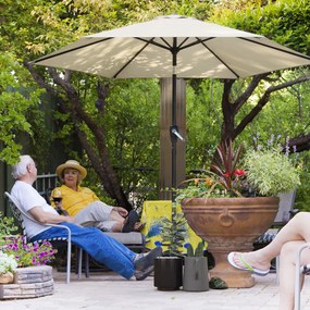 Outsunny Parasol ogrodowy 270 cm regulowany z korbką UV 50+ beżowy | Aosom PL