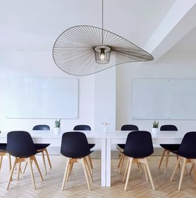 Wisząca lampa druciana kapelusz czarna E4-L87