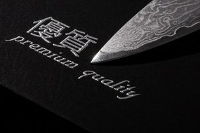 Zestaw noży G21 Damascus Premium w bambusowym bloku, pudełko, 5 szt. + kamień do ostrzenia