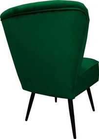 Fotel PRL tkanina Welur nogi metalowe : Kolor nogi - Czarna stożek, Kolor tkaniny - VELVET - MG25