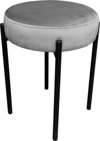 Taboret DIOR stelaż metalowy tkanina Welur : Kolor Stelaża - Czarny , Kolor tkaniny - VELVET - MG17, Typ tkaniny - Velvet